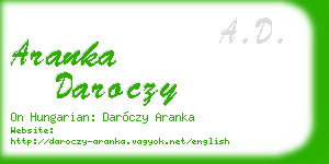 aranka daroczy business card